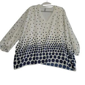 Last Tango Womens Blouse Multi-Color Size Large Polyester Blend Pullover Stretch